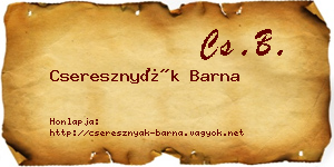 Cseresznyák Barna névjegykártya